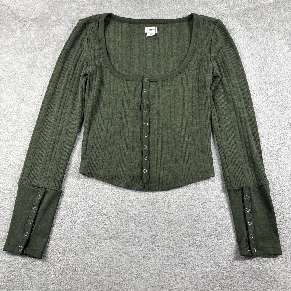 Cozy Urban Outfitters BDG Green Knit Cardigan Sweater With Buttons, Size Small S
